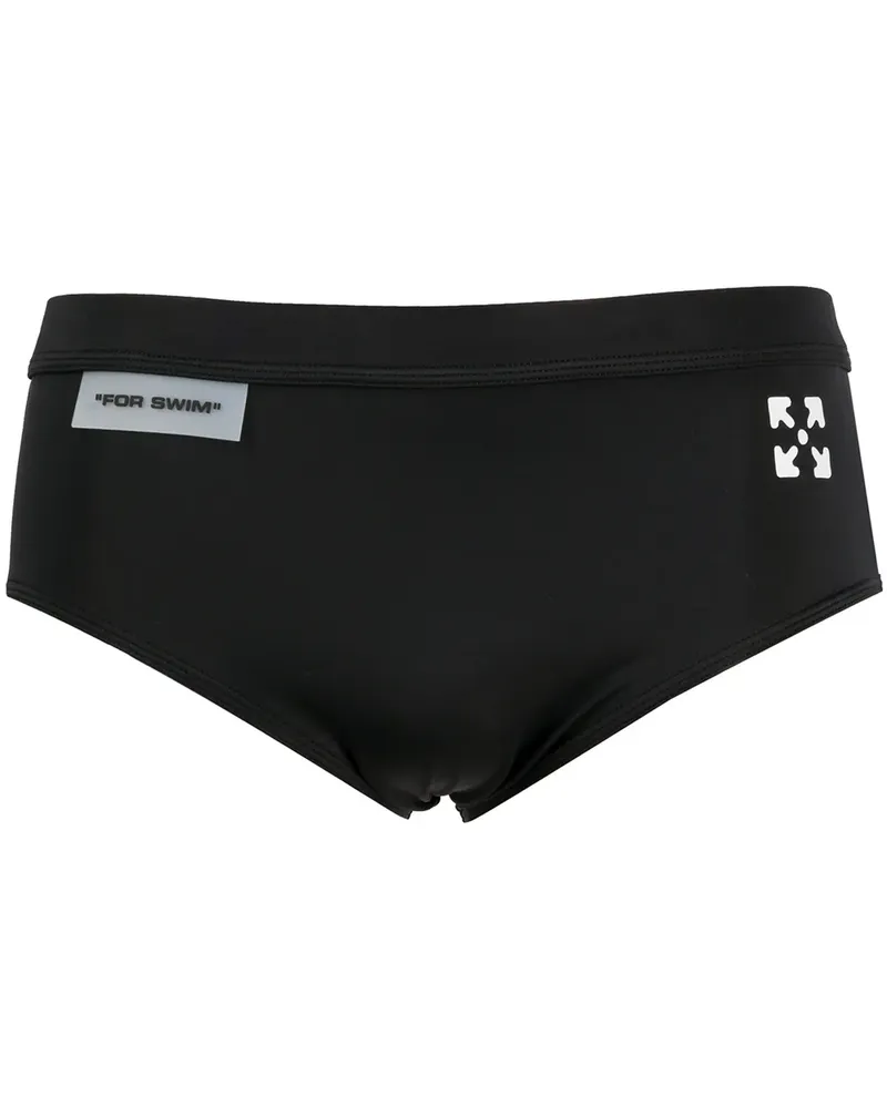 OFF-WHITE Badehose mit Logo - Schwarz Schwarz