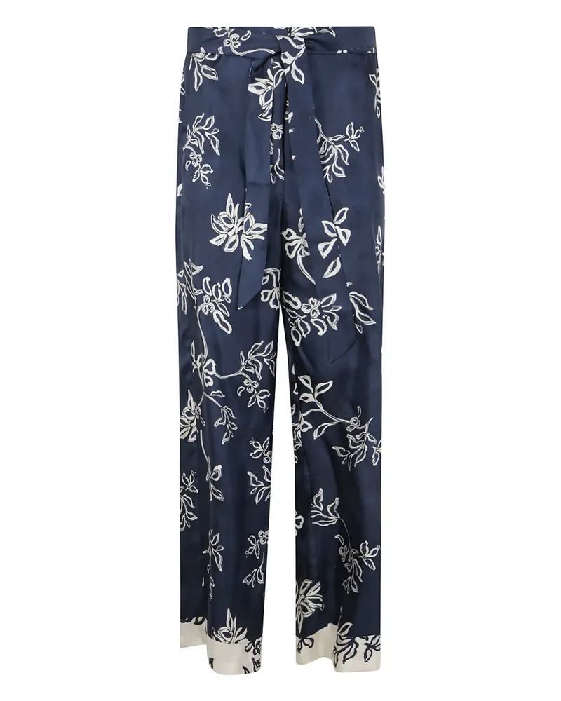 Max Mara Cinzia Hose mit Blumen-Print - Blau Blau