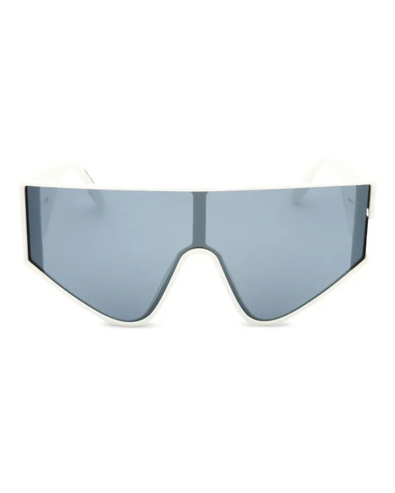 Karl Lagerfeld Shield Sonnenbrille mit geometrischem Gestell - Nude Nude