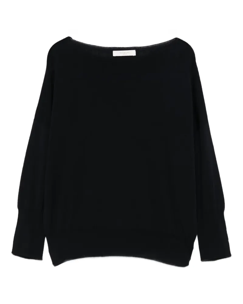 Incotex boat-neck three-quarter sleeve sweater - Schwarz Schwarz
