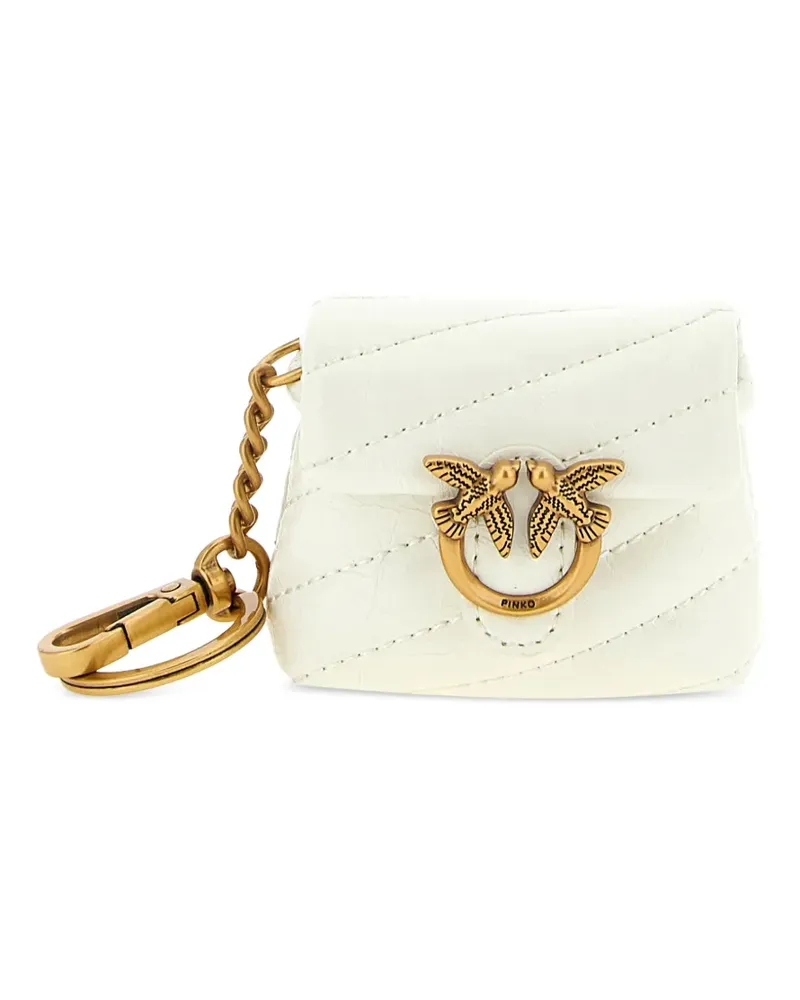 Pinko Gesteppte AirPods-Hülle in Glanzoptik - Weiß Weiß