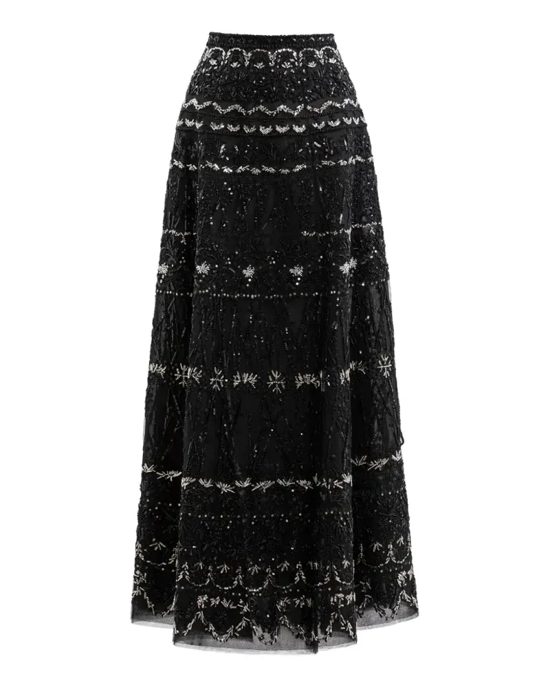 Saiid Kobeisy A-line beaded-embellishment maxi skirt - Schwarz Schwarz
