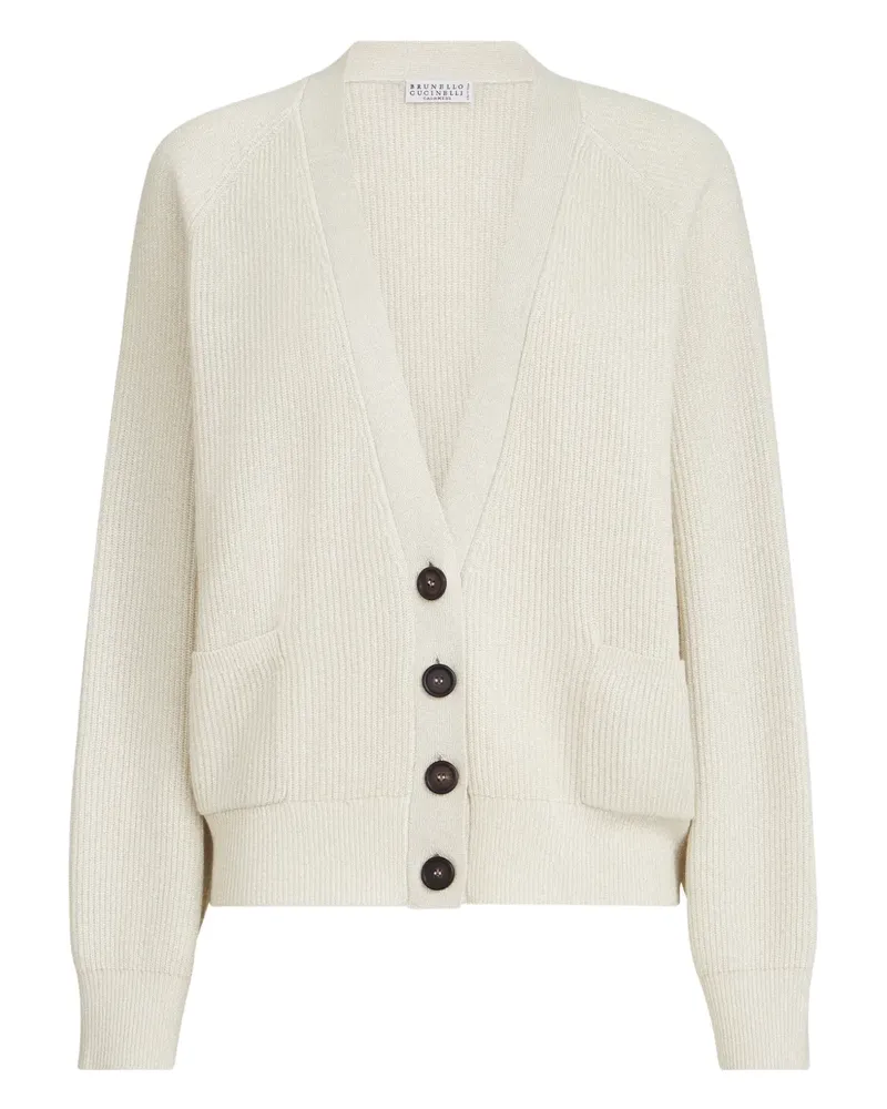 Brunello Cucinelli Gerippter Cardigan mit Taschen - Nude Nude