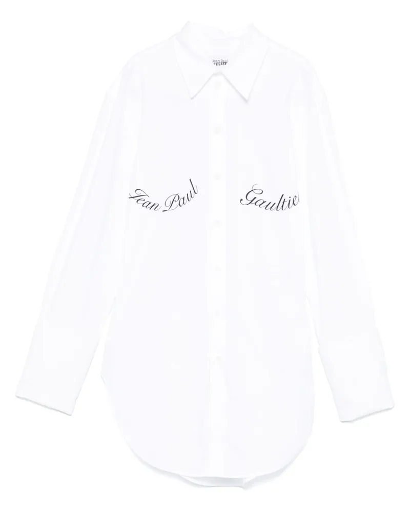 Jean Paul Gaultier Popeline-Hemd mit Print - Weiß Weiß