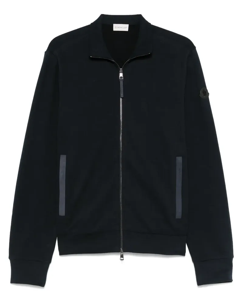 Moncler Sweatshirt mit Wildlederbesatz - Blau Blau