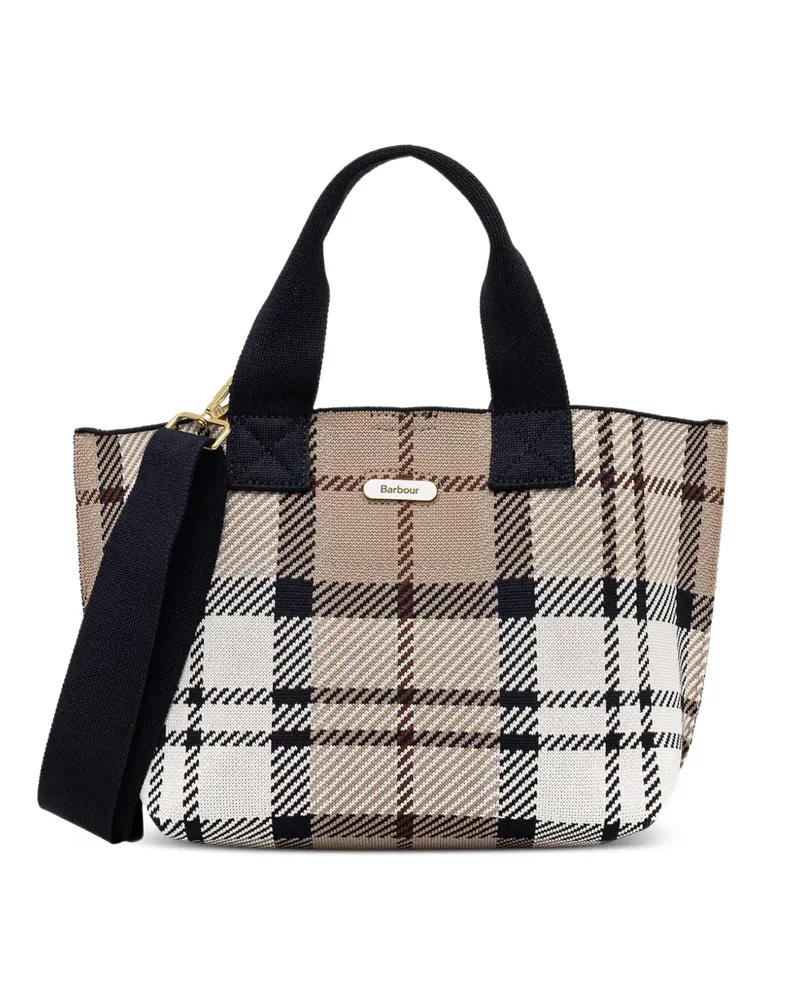 Barbour Layla Tartan adjustable-strap tote bag - Nude Nude