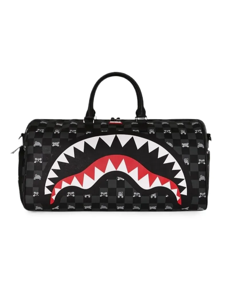 Sprayground Shark Reisetasche mit Karomuster - Schwarz Schwarz