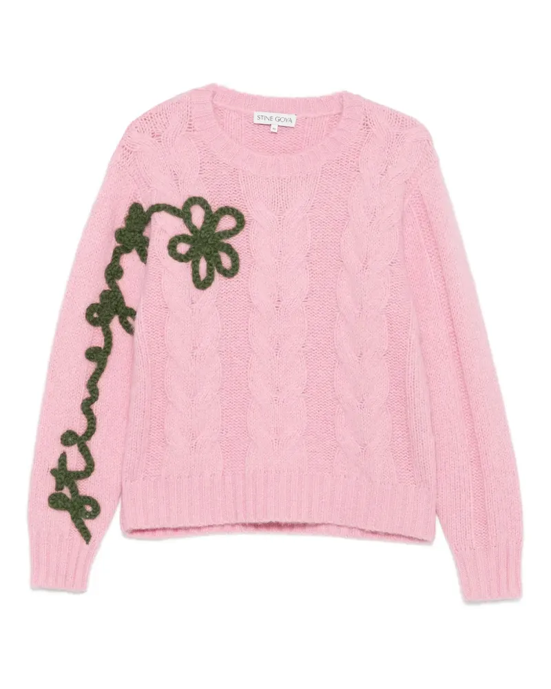 Stine Goya Pullover mit Zopfmuster - Rosa Rosa