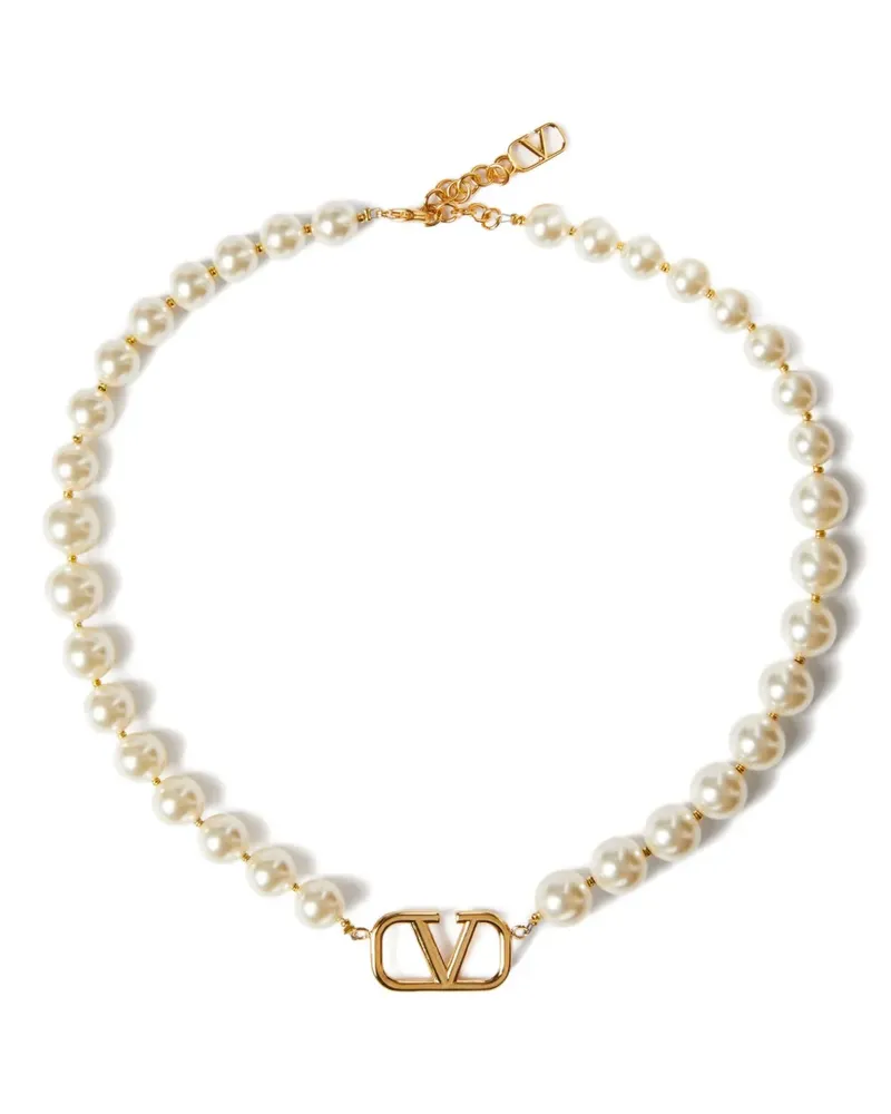 Valentino Garavani Perlenkette mit VLOGO - Gold Gold