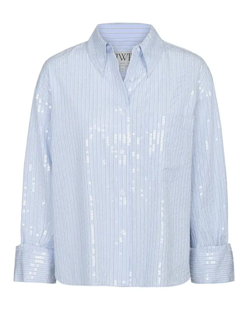 TWP sequin-embelished striped shirt - Blau Blau