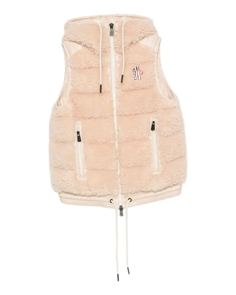 Moncler quilted shearling-effect gilet - Nude Nude