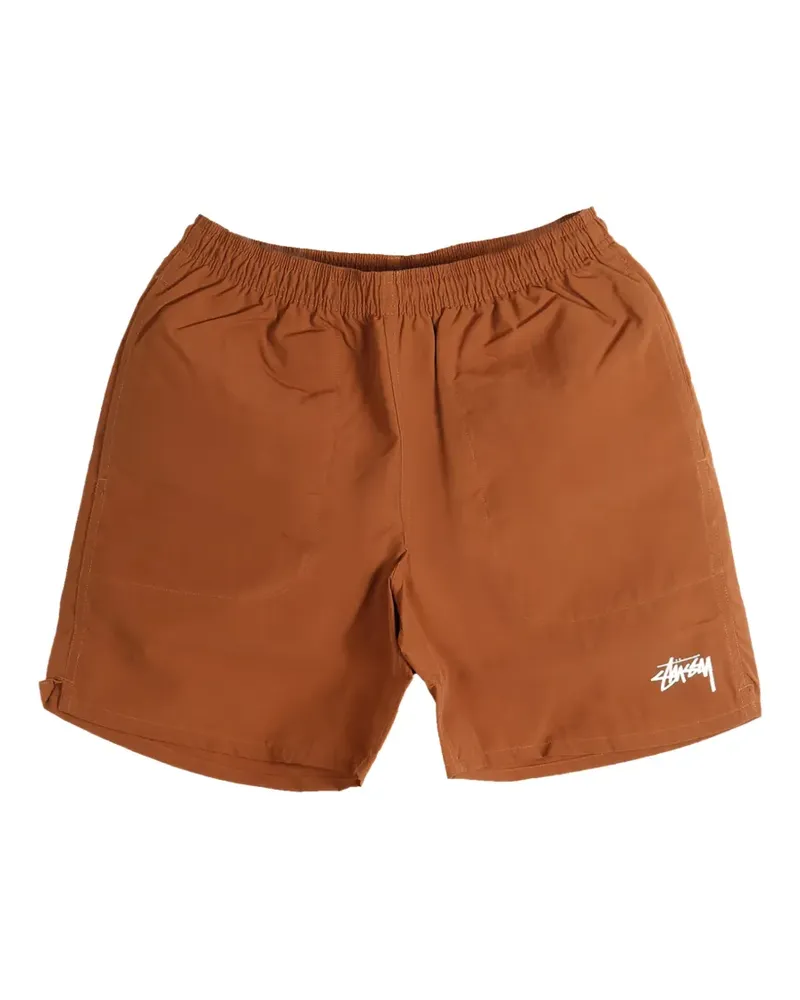 Stüssy Water Shorts mit Logo-Print - Braun Braun