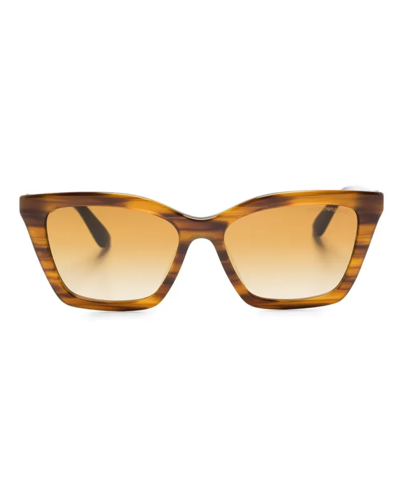 Emporio Armani Gestreifte Cat-Eye-Sonnenbrille - Braun Braun