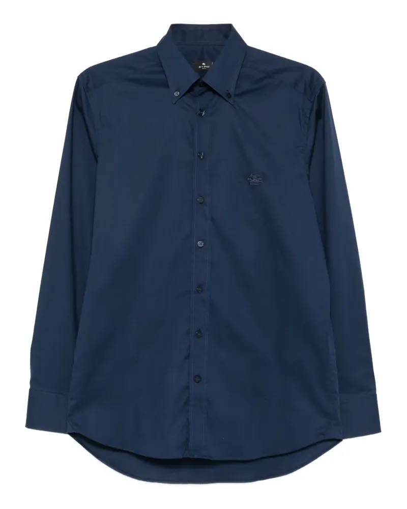 Etro Button-down-Hemd mit Logo - Blau Blau