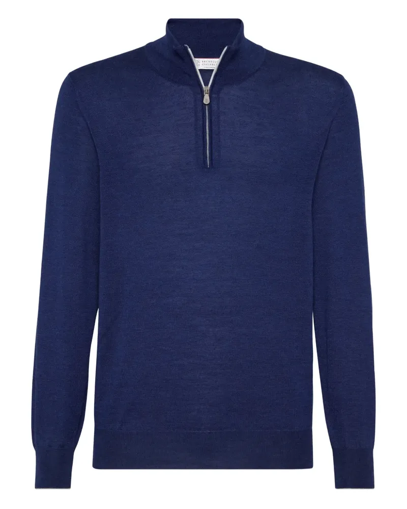 Brunello Cucinelli Pullover mit Reißverschluss - Blau Blau