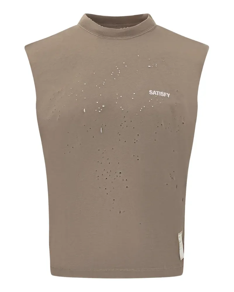 Satisfy MothTech distressed-effect T-shirt - Nude Nude