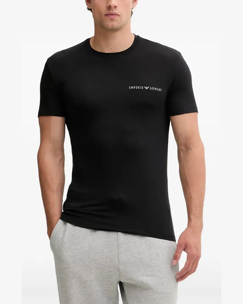 Emporio Armani T-Shirts mit Logo-Print (2er-Set) - Schwarz Schwarz
