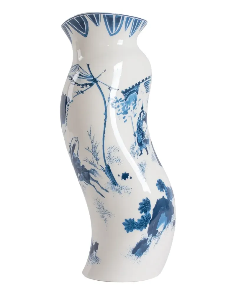 Seletti Gebogene Acid King Wen Porzellanvase (18cm x 13,5cm) - Weiß Weiß