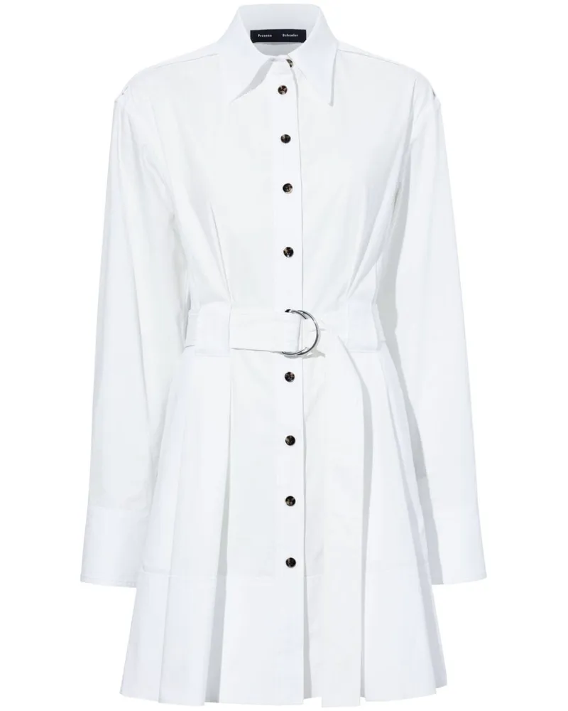Proenza Schouler Langärmeliges Hemdkleid - Weiß Weiß