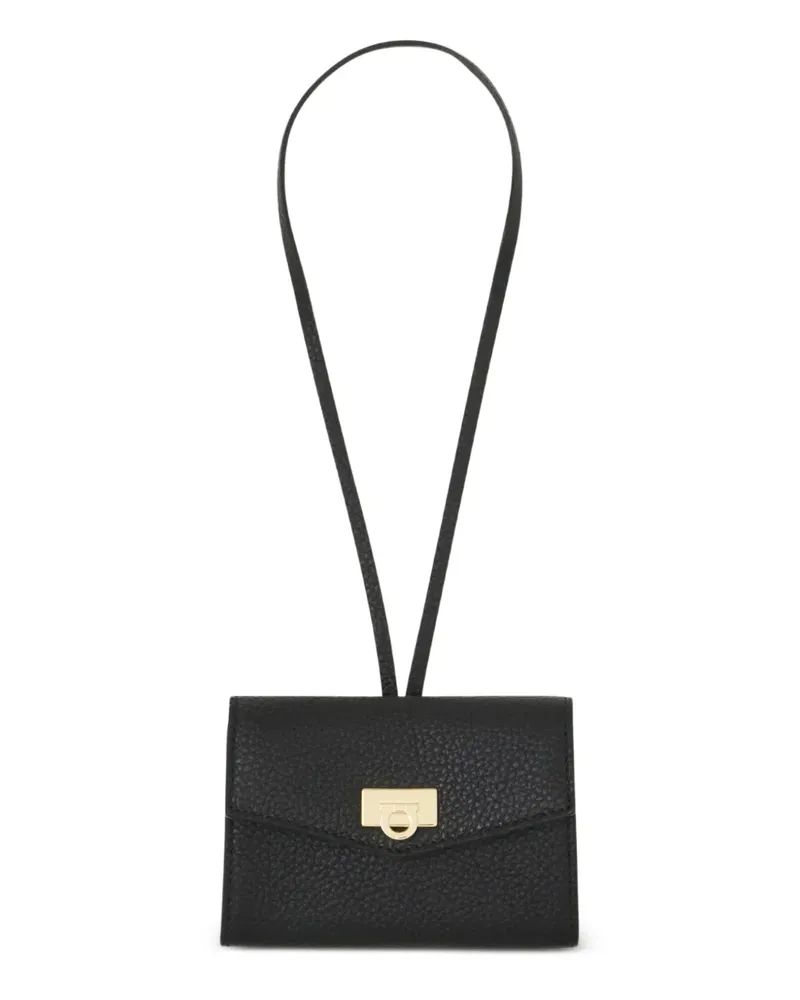 Ferragamo Kartenetui-Anhänger aus Leder - Schwarz Schwarz