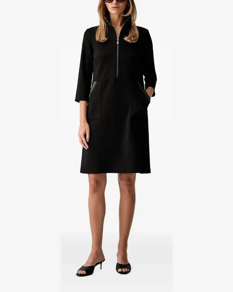 Joseph Ribkoff striped-collar high-neck shift mini dress - Schwarz Schwarz