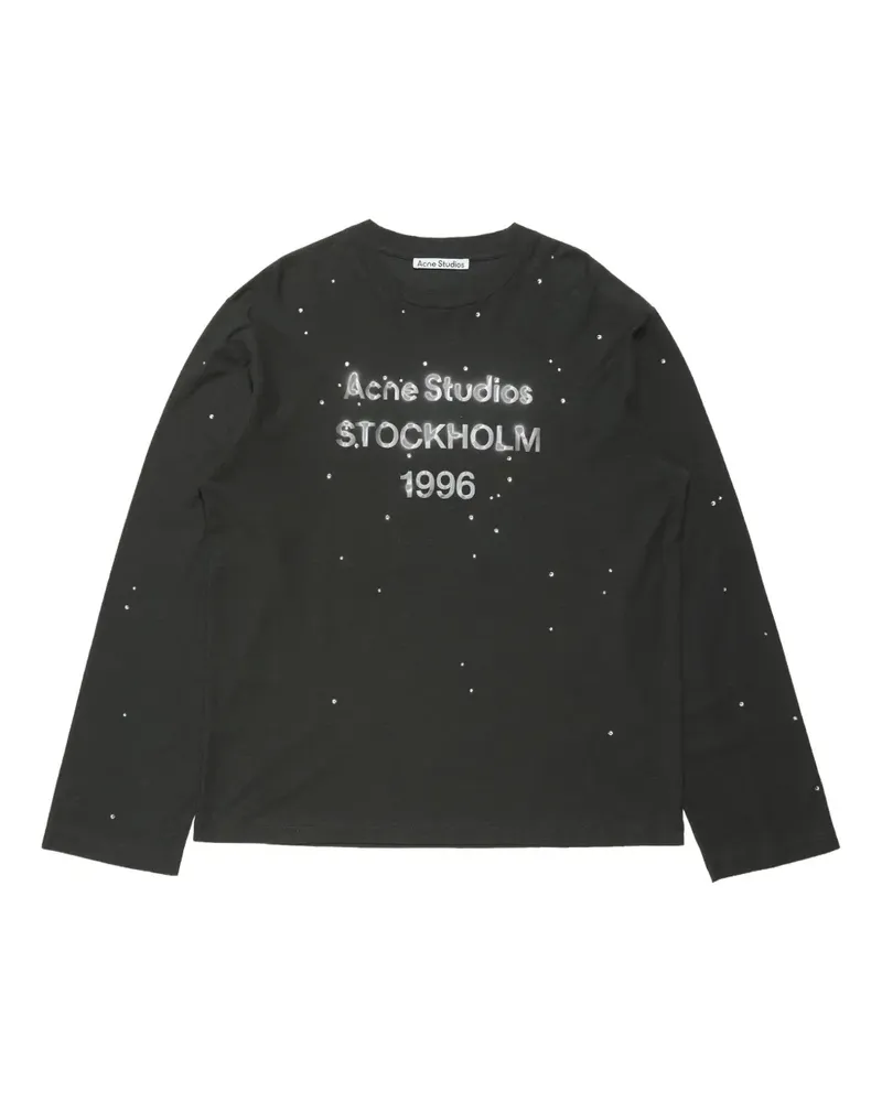 Acne Studios Langarmshirt mit Logo - Schwarz Schwarz