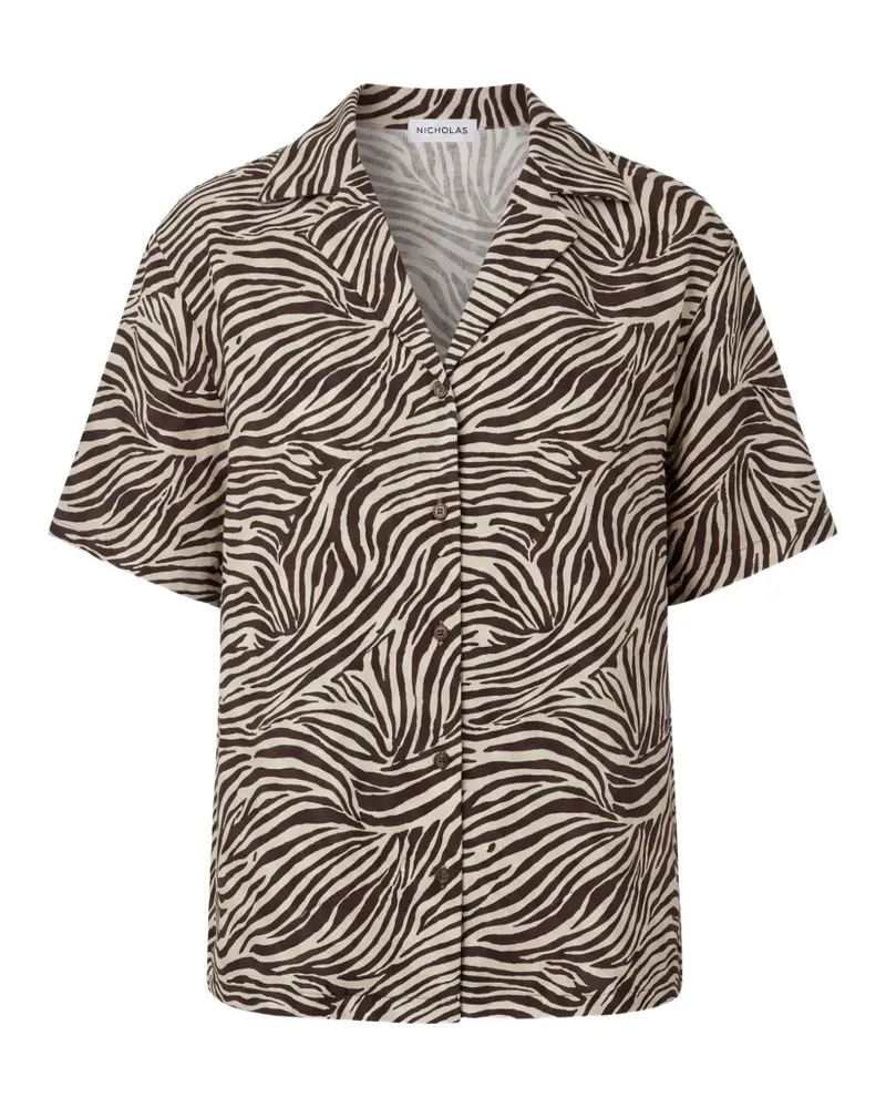 NICHOLAS Sonora shirt graphic zebra - Braun Braun