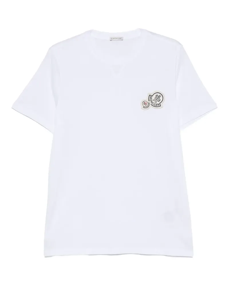 Moncler T-Shirt mit Logo-Patch - Weiß Weiß