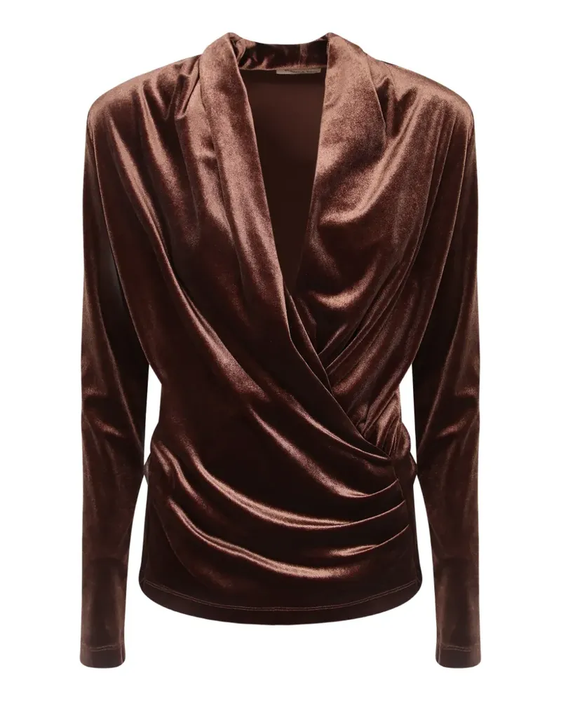 Blanca Drapierte Bluse aus Samt - Braun Braun
