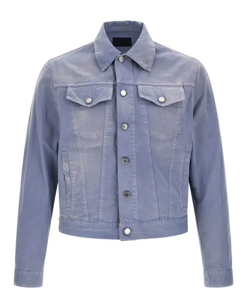 Prada garment-dyed cotton jacket - Blau Blau