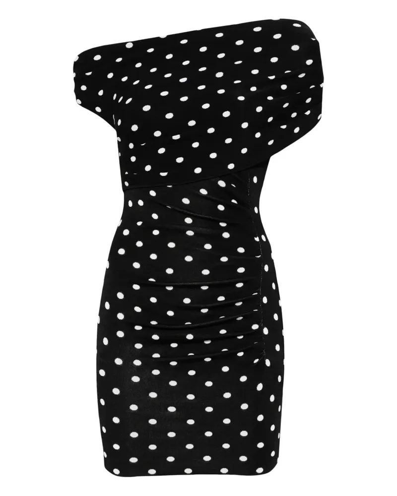 Self-Portrait Gepunktetes Kleid - Schwarz Schwarz