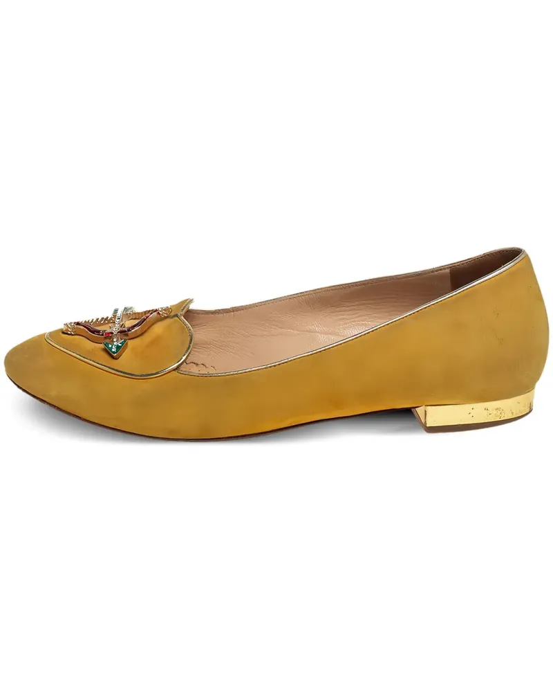 Charlotte Olympia Pre-owned flache Wildleder-Pumps - Gelb Gelb