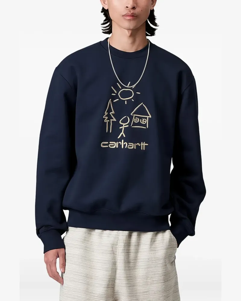 Carhartt WIP Sweatshirt mit Stickerei - Blau Blau