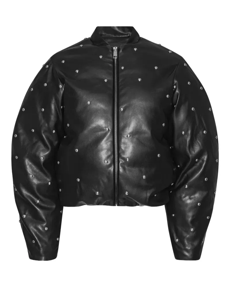 ROTATE Birger Christensen Wattierte Jacke mit Nieten - Schwarz Schwarz