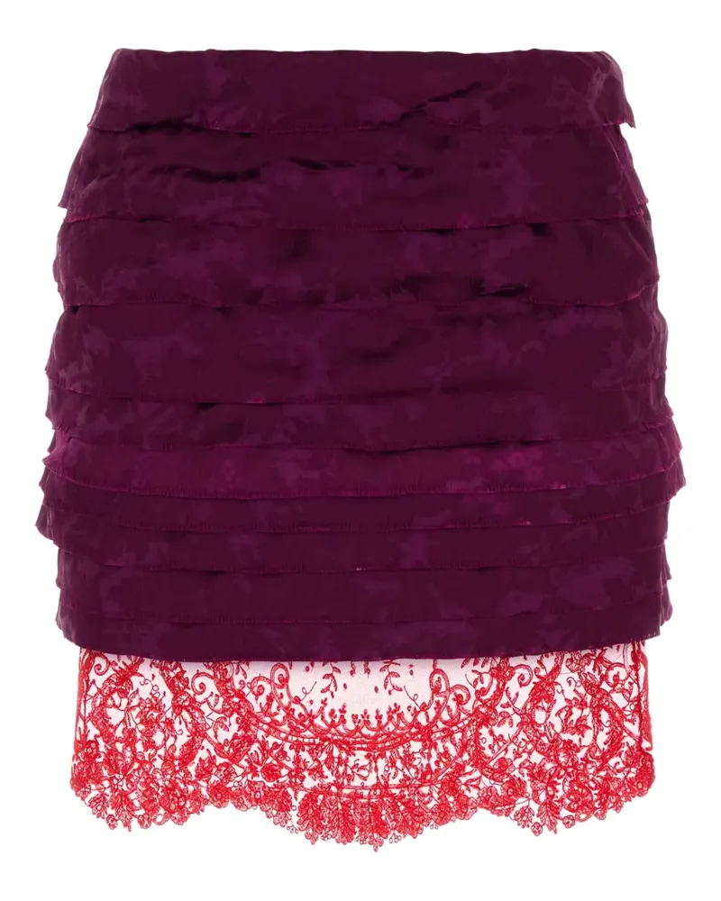 Saint Laurent Gerüschter Jacquard-Rock - Violett Violett