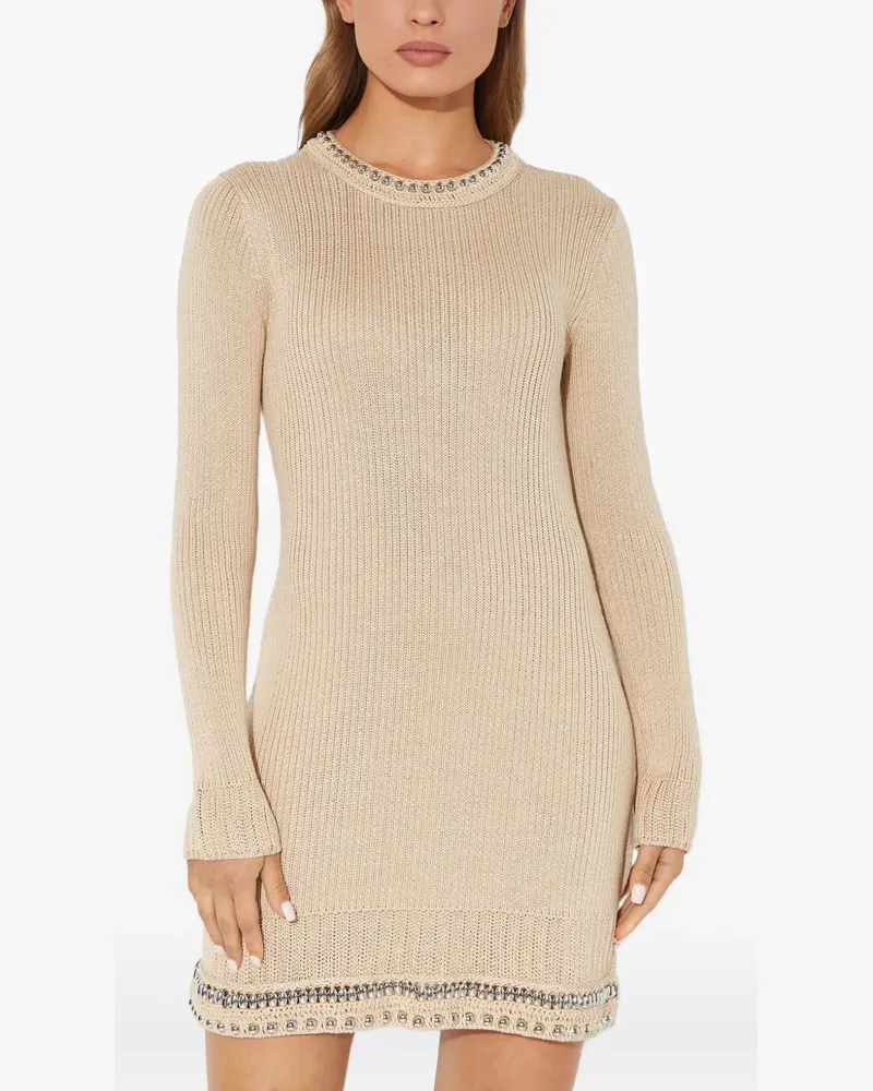 Paco Rabanne Minikleid mit langen Ärmeln - Nude Nude