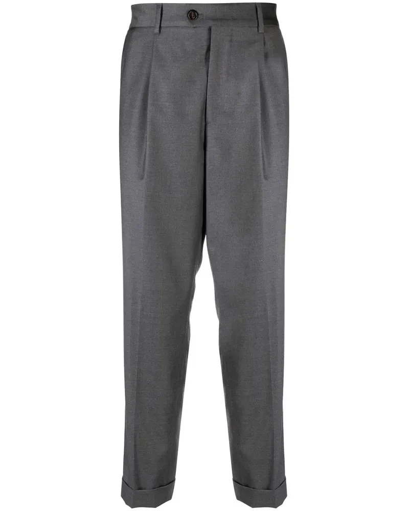 Brunello Cucinelli pleat-detail wool tapered trousers - Grau Grau