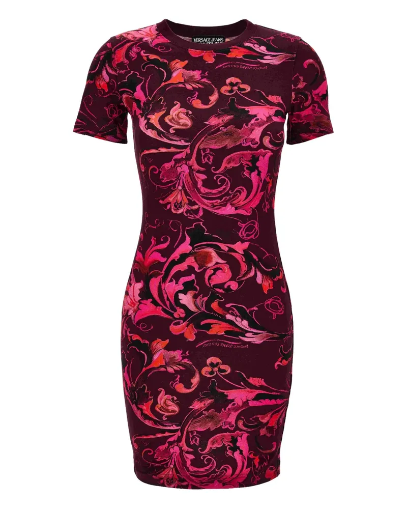 Versace Jeans Midikleid mit Blumen-Print - Rosa Rosa