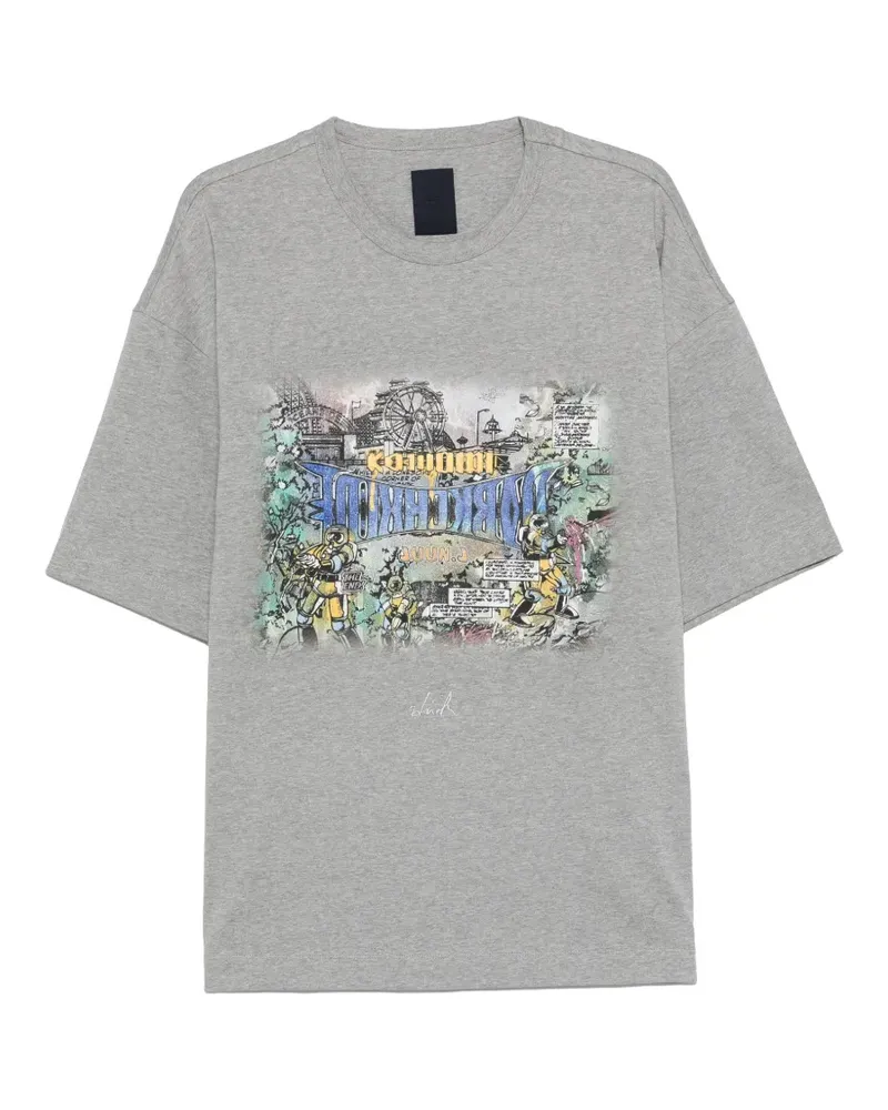 JUUN.J T-Shirt mit grafischem Print - Grau Grau