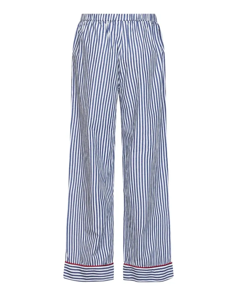 MC2 Saint Barth striped cotton straight trousers - Blau Blau