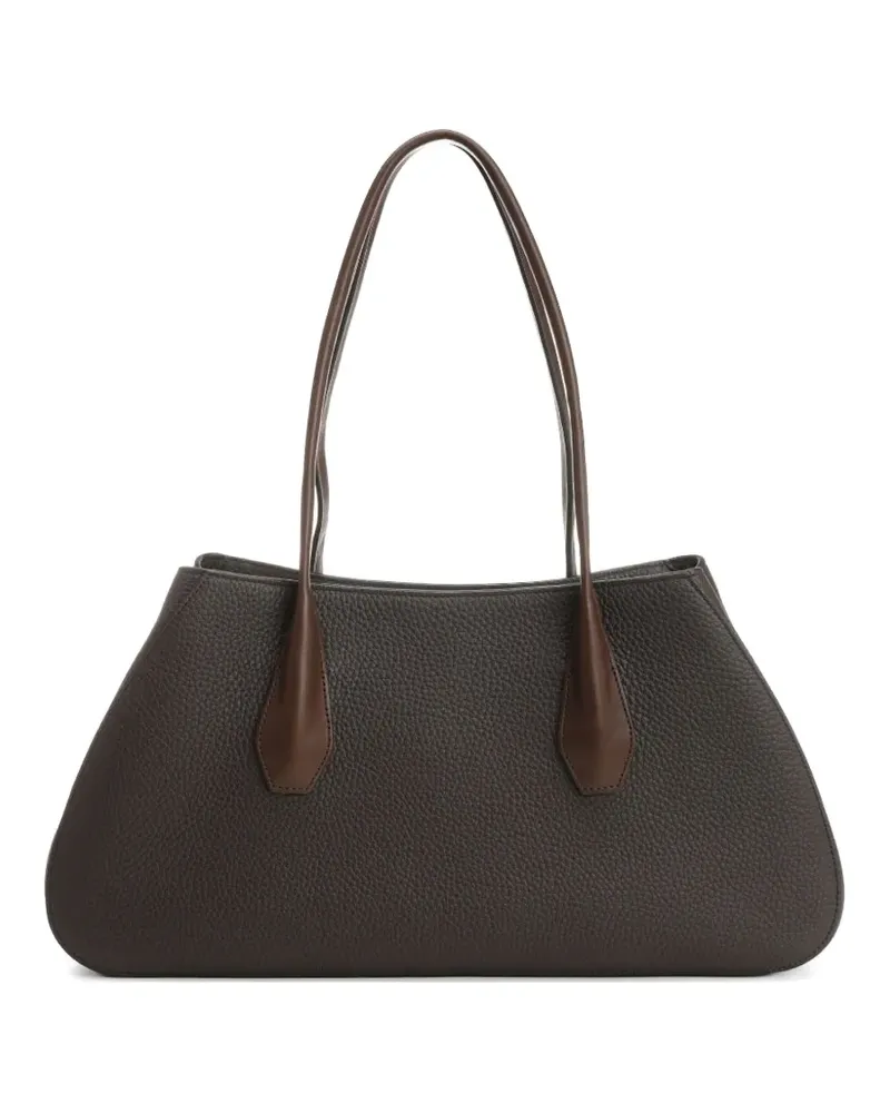 The Row Alger grained-leather tote bag - Braun Braun