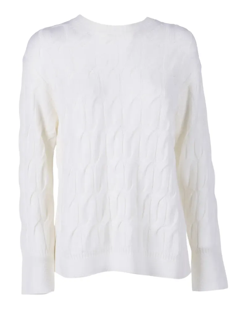 Max Mara Pullover mit Zopfmuster - Weiß Weiß