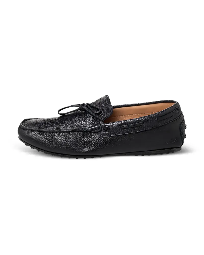 TOD'S tie-fastening pebbled loafers - Schwarz Schwarz
