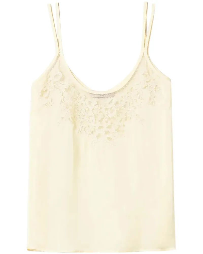Twin-Set Besticktes Top aus Satin - Nude Nude