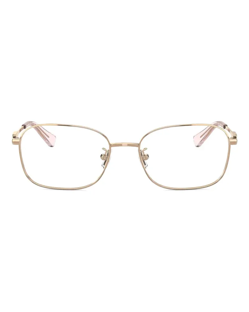 Coach logo-plaque rectangle-frame glasses - Gold Gold