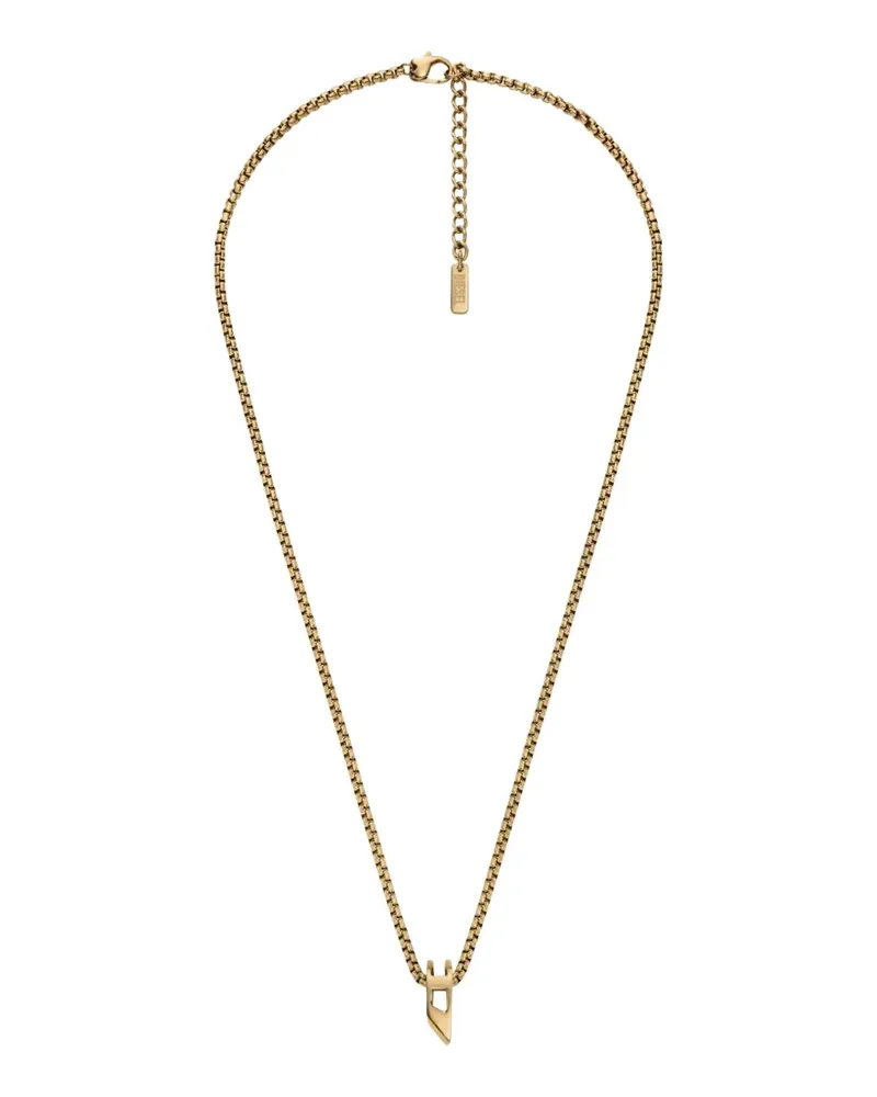 Diesel Halskette mit Oval D-Anhänger - Gold Gold