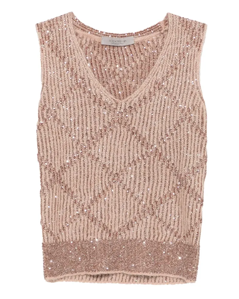 D.EXTERIOR Pullover mit Pailletten - Nude Nude