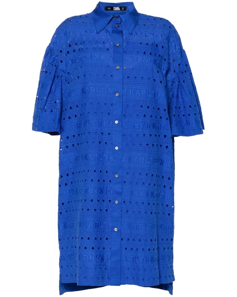 Karl Lagerfeld Besticktes Hemdkleid - Blau Blau