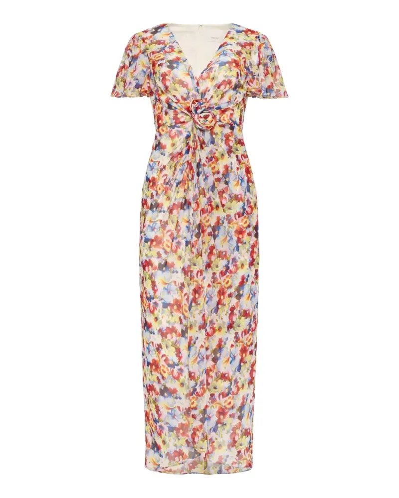 Cinq à Sept floral V-neck dress - Rot Rot