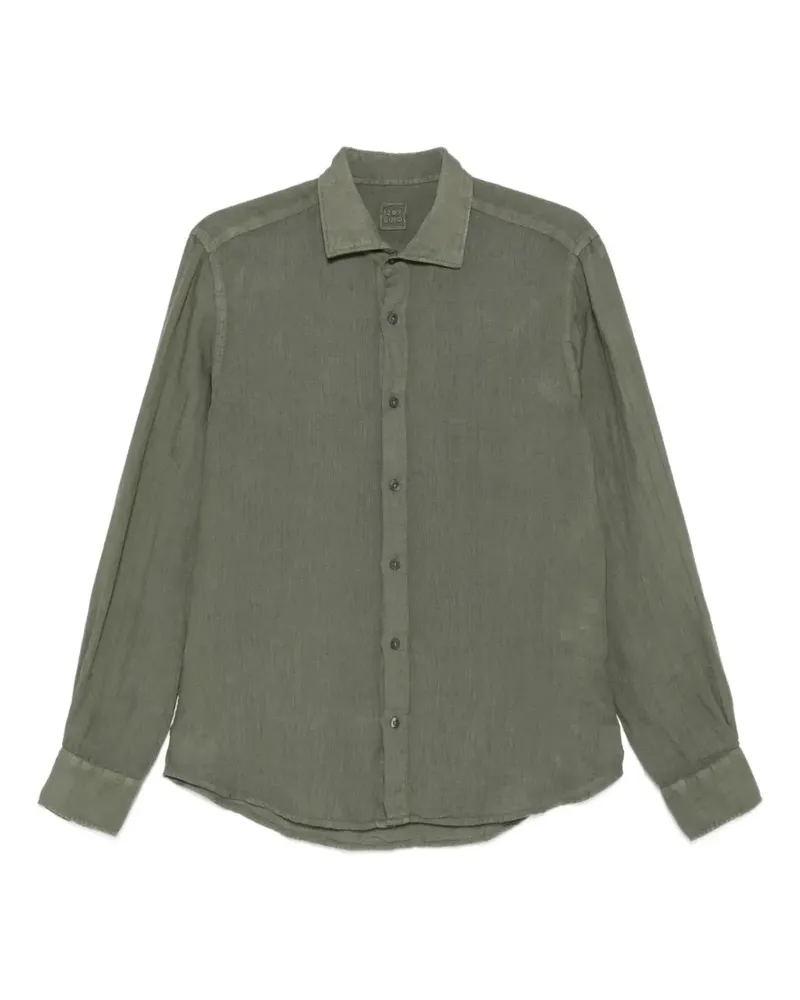 120% Lino long-sleeve buttoned shirt - Grün Grün